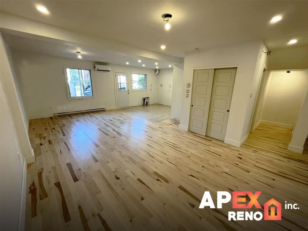 duplex conversion first floor open concept ville emard montreal apex reno